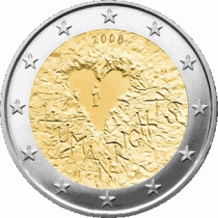 2 EURO 2008	60 jaar Rechten van de mens	UNC Finland